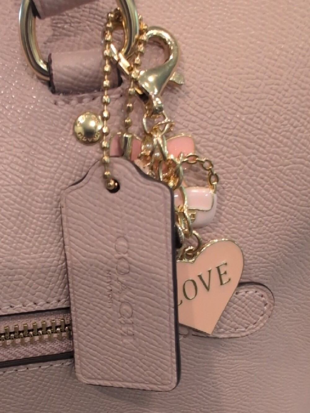 Coach Pink Gallery Leather Tote with Rose Bouquet Lining & Matching  Wristlet - Picture 4 of 13